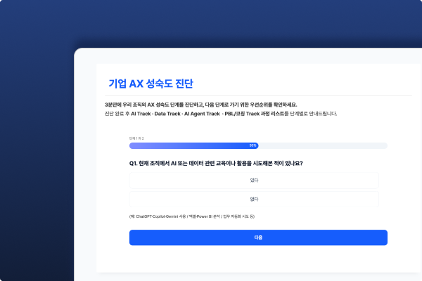 데이터다이빙 기업 AX 성숙도 진단 시스템